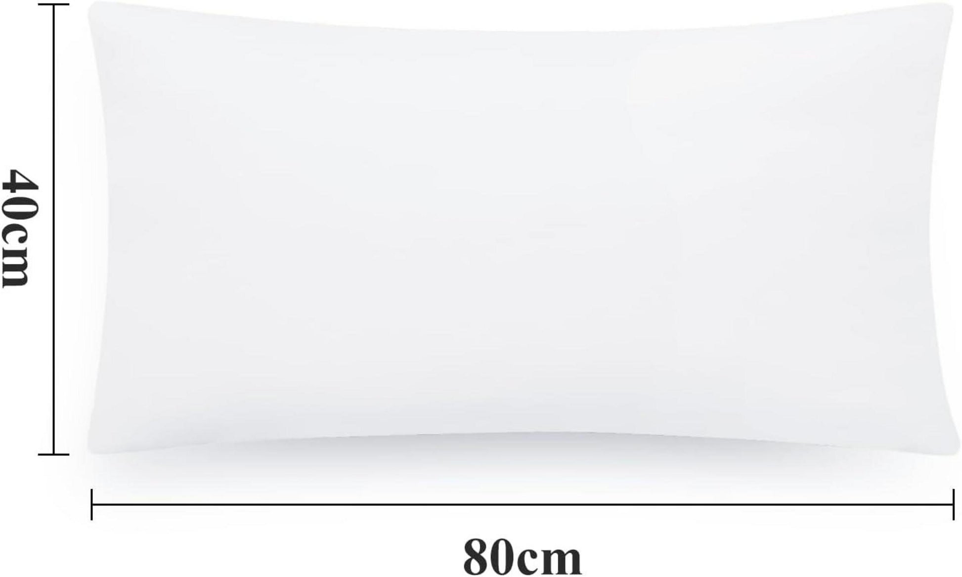Kissenbezug 40x80 Weiß Mikrofaser 2er Set Reißverschluss - Weich & Pflegeleicht