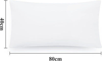 Kissenbezug 40x80 Weiß Mikrofaser 2er Set Reißverschluss - Weich & Pflegeleicht