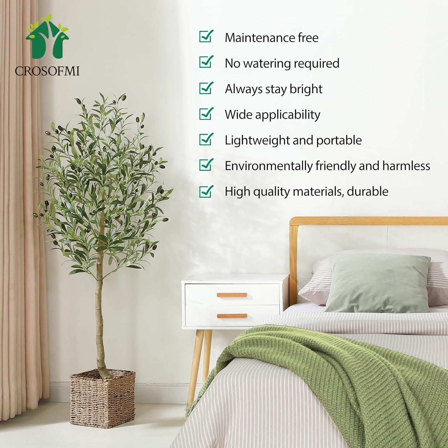 Künstlicher Olivenbaum 120cm Tropische Plastikpflanze Topf Indoor Outdoor modern