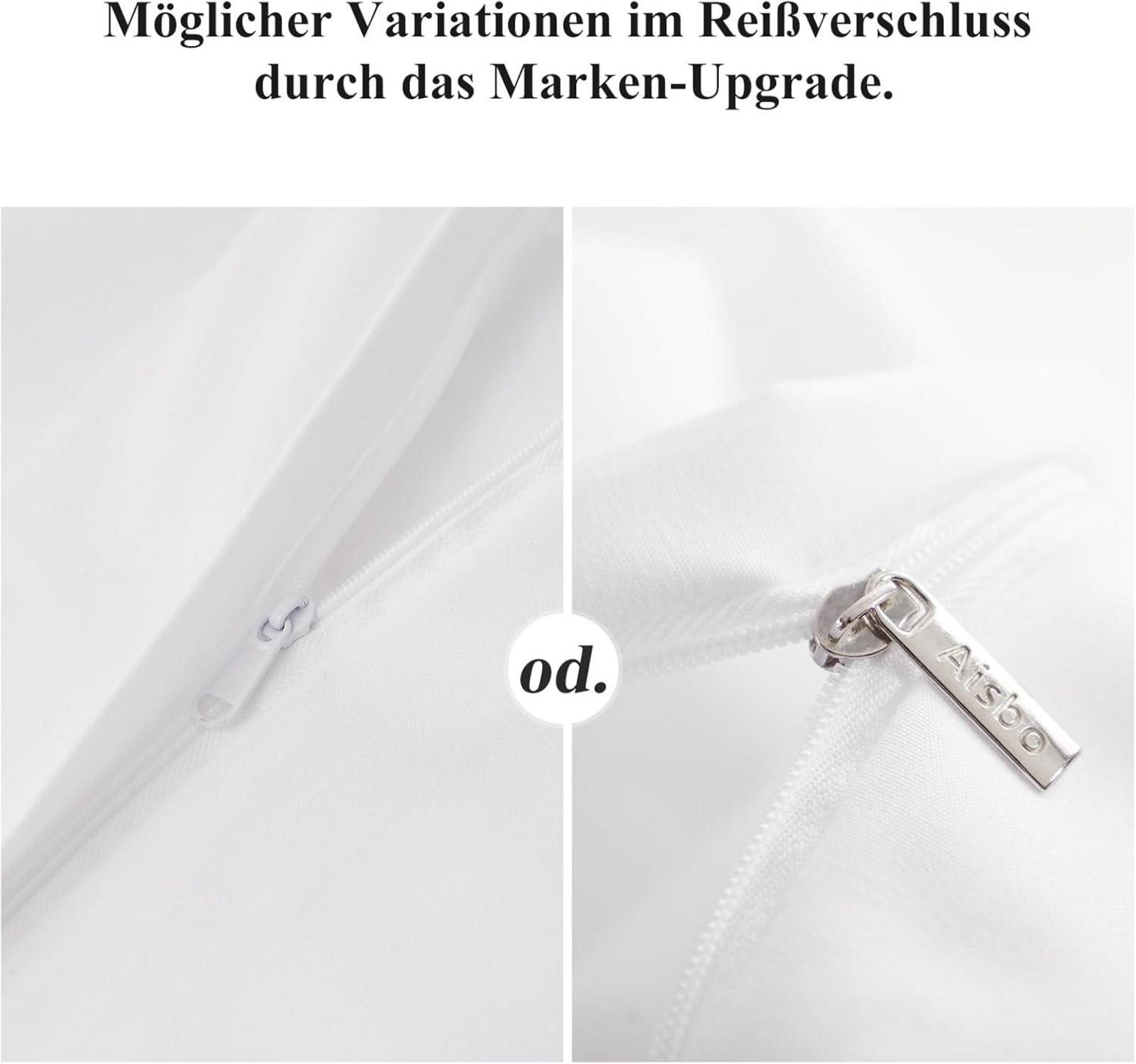 3tlg Bettwäsche Set 200x200cm Weiß Mikrofaser Reißverschluss