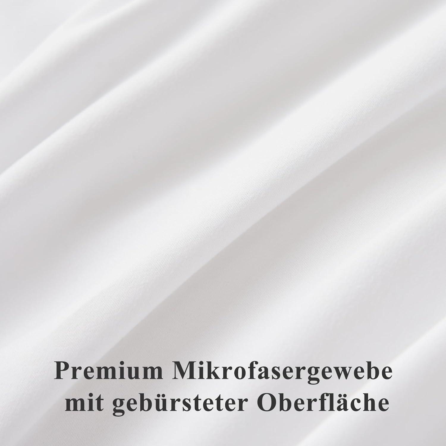 Bettwäsche 200x200cm Weiß 3tlg Mikrofaser Reißverschluss