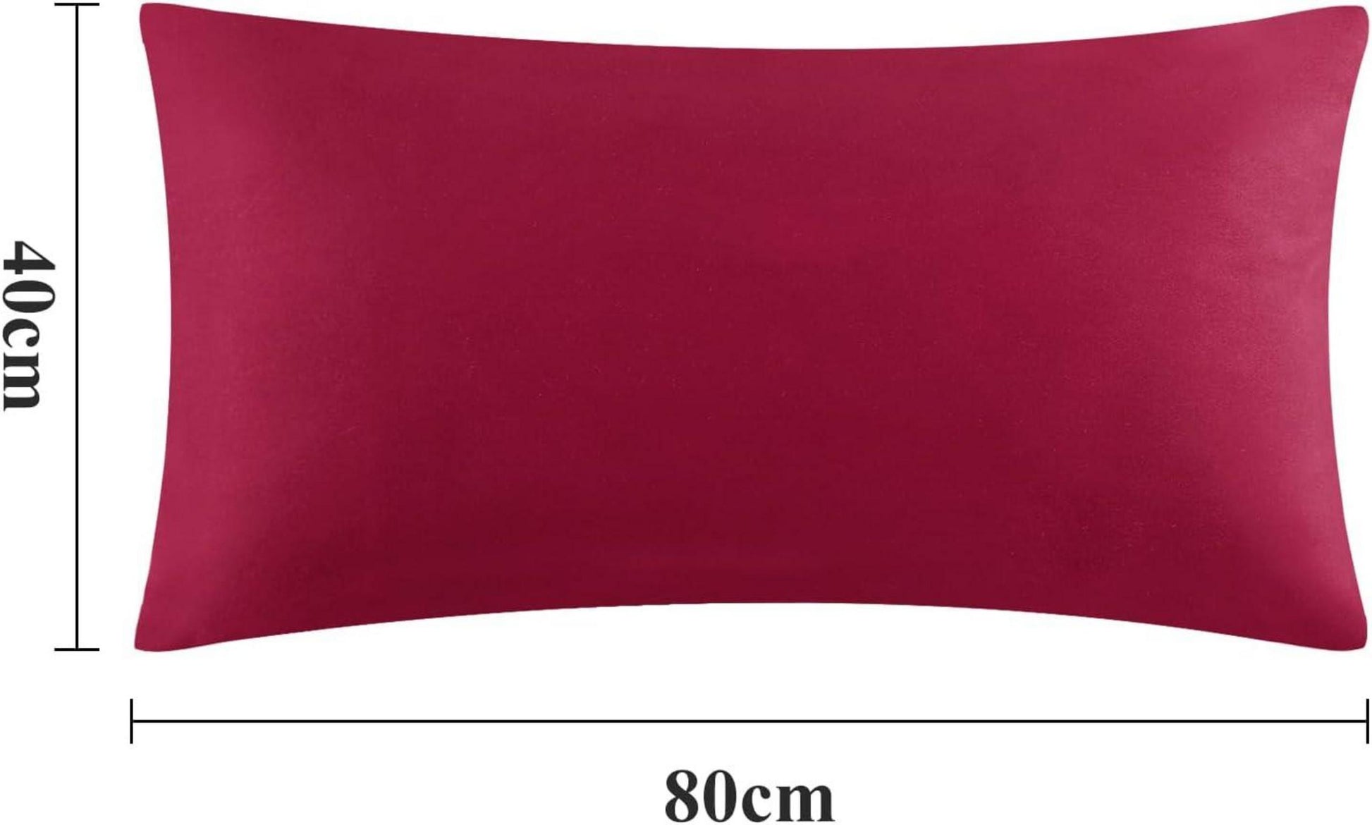 Kissenbezug 40x80 Rot 2er Set Mikrofaser Weich Reißverschluss