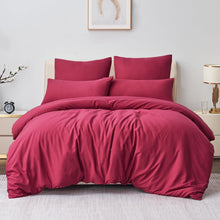 Bettwäsche Set 200x200 Rot Mikrofaser mit Reißverschluss