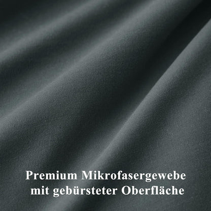 Bettwäsche 200x220 3tlg Grau Mikrofaser Reißverschluss Bügelfrei