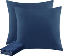Kissenbezug 80x80 Blau 2er Set Mikrofaser Reißverschluss