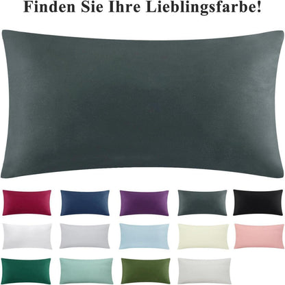 Kissenbezug 40x80 2er Set Mikrofaser Reißverschluss