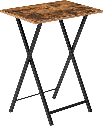 Beistelltisch Klappbar Tablett Tisch Industriestil Dunkelbraun-Schwarz