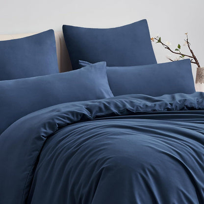 Blau Bettwäsche Set Mikrofaser 220x240cm 3tlg mit