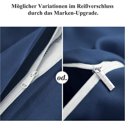 Blau Bettwäsche Set Mikrofaser 220x240cm 3tlg mit