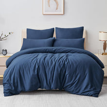 Bettwäsche-Set Blau 220x240cm 3tlg Mikrofaser Reißverschluss