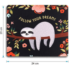 Kleines Mauspad mit Faultier-Motiv 24 x 20 x 0,3 cm