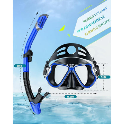 QcoQce Trocken-Schnorchelset Erwachsene Panorama-Weitblick