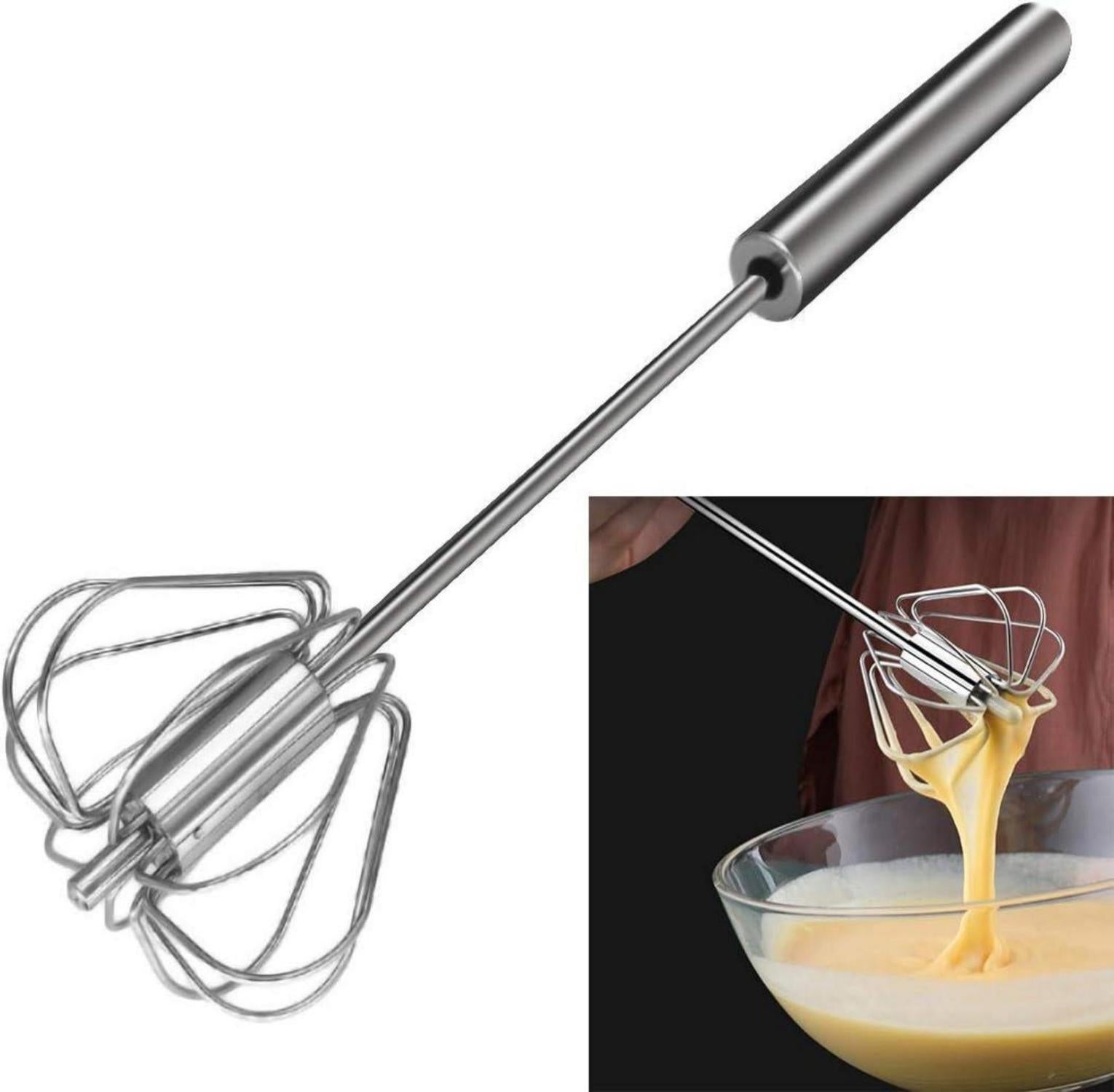 Feeziloe Schneebesen Edelstahl Hand Push Mixer Milchaufschäumer