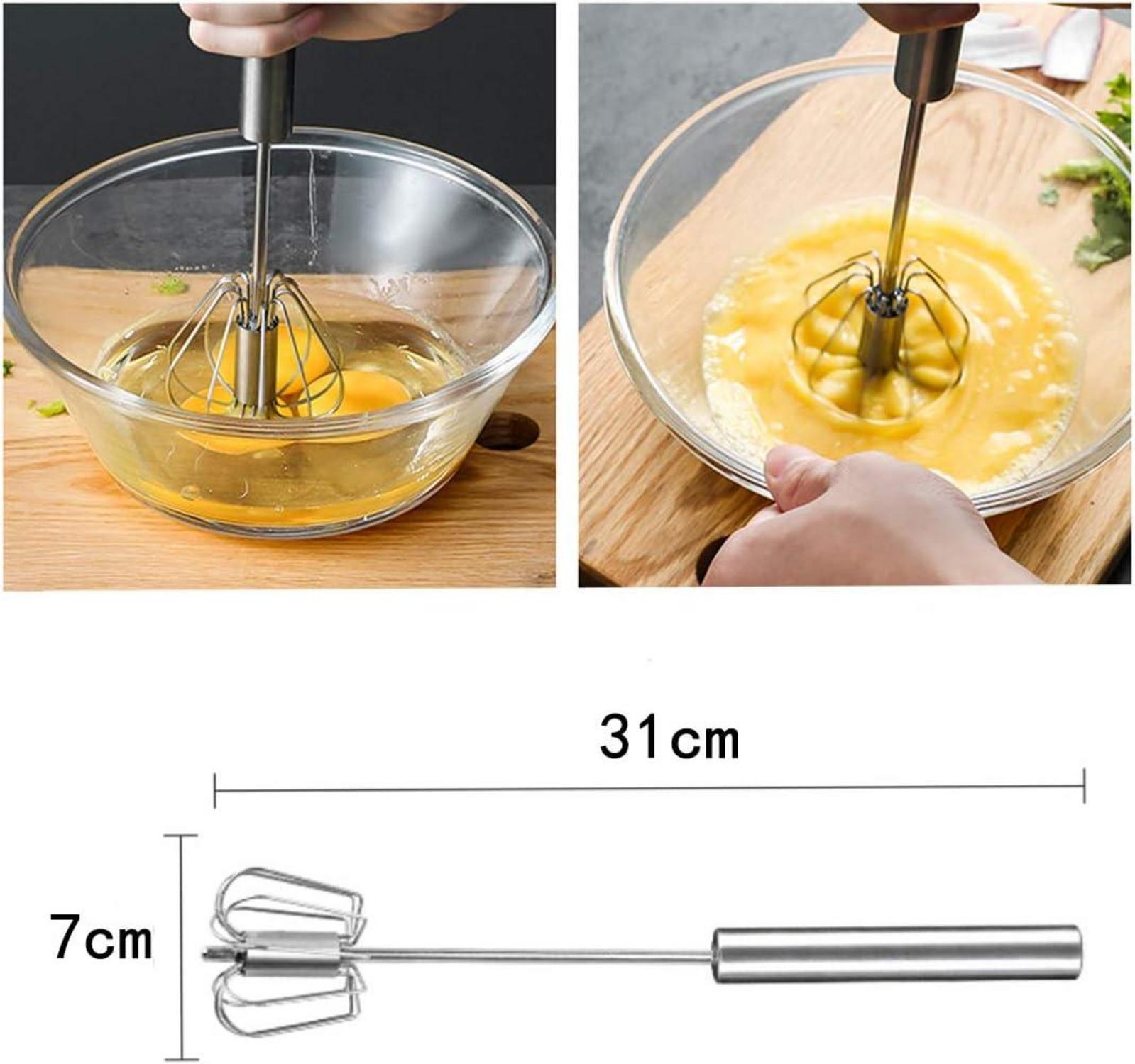 Schneebesen Hand Push Mixer Edelstahl Eierschlägel Milchaufschäumer