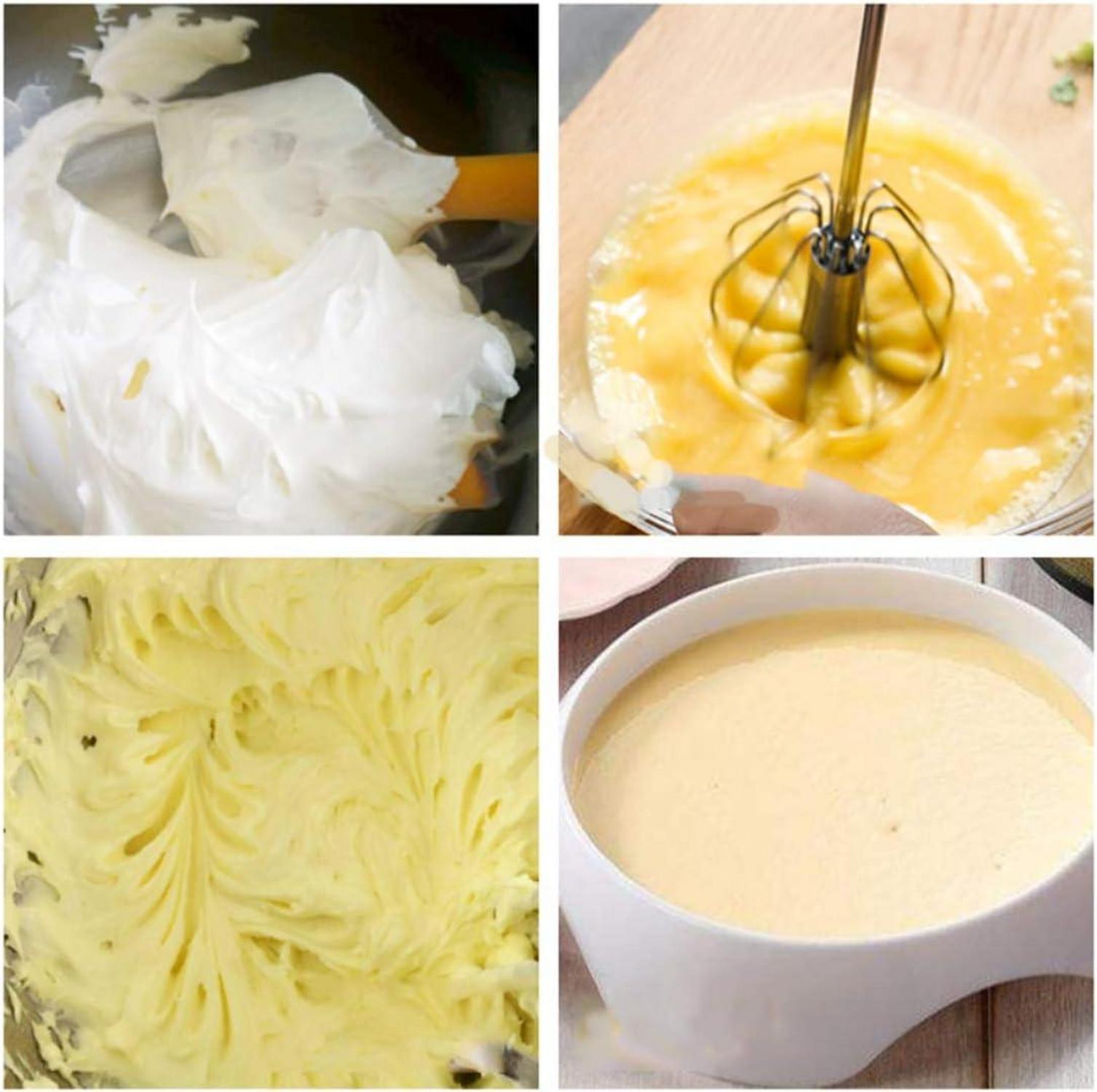 Schneebesen Mixer Edelstahl Push Rührer Milchaufschäumer Mischgerät