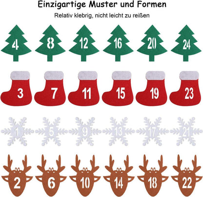 DIY Adventskalender 24 Jutesacken Weihnachtskalender Bastelset Filz
