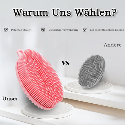 Silikon Duschbürste für Tiefenreinigung und Peeling, Rosa