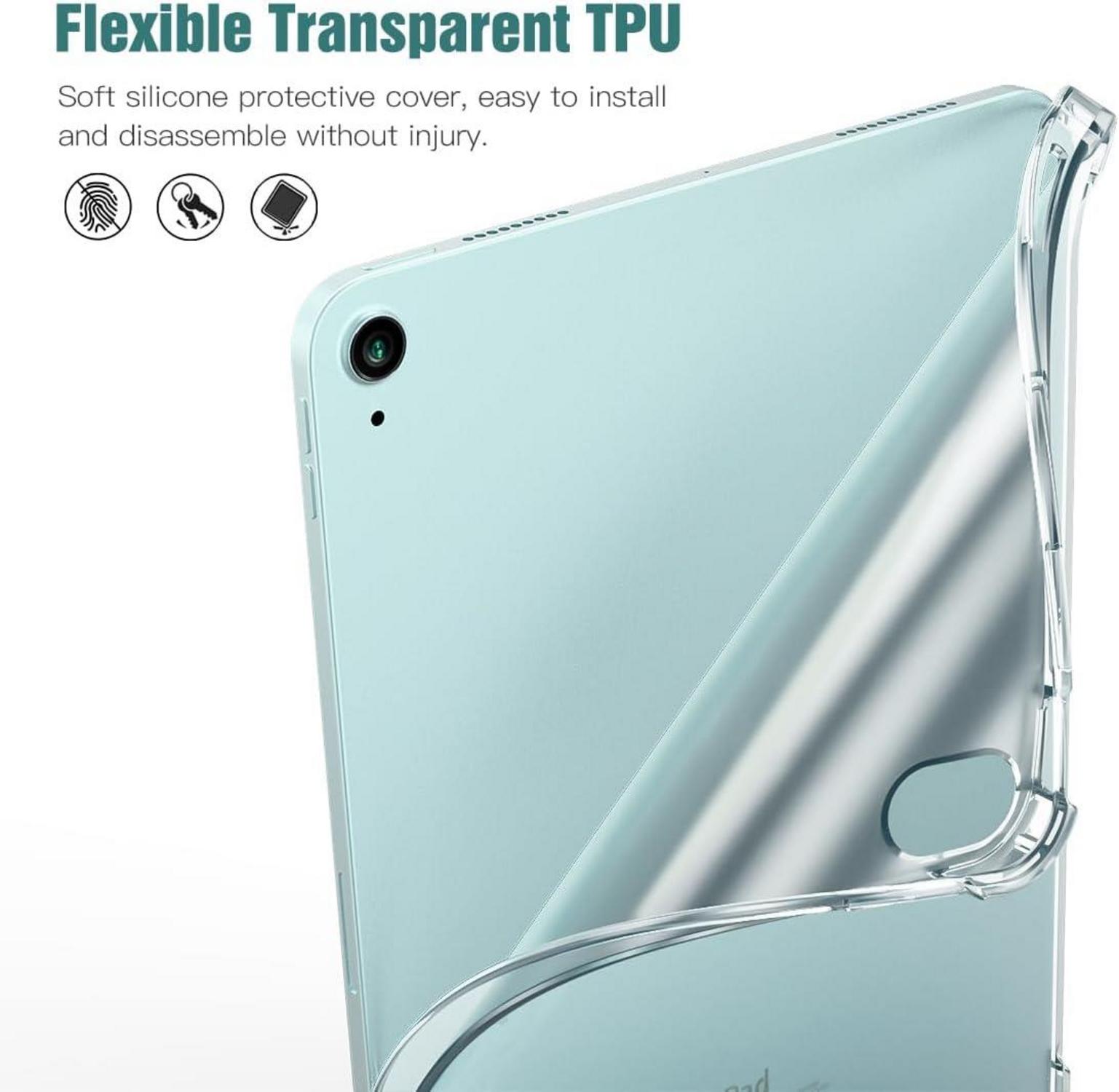 TiMOVO iPad Air 11 Zoll Hülle 2024 Transparent Schutzhülle für Apple Pencil Pro & USB-C
