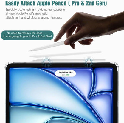 Schutzhülle für iPad Air 11 Zoll 2024, TPU Klar Transparent, Apple Pencil