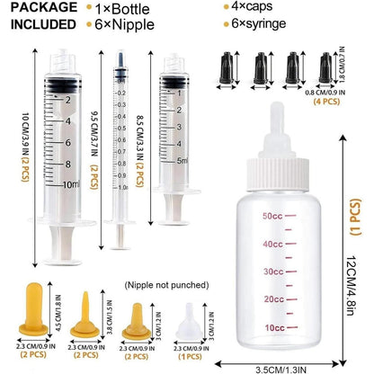 Haustier Aufzuchtflasche 50ml Welpenfütterungsset mit