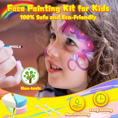 Kinder Schminke Set Fasching 16 Farben + Extras