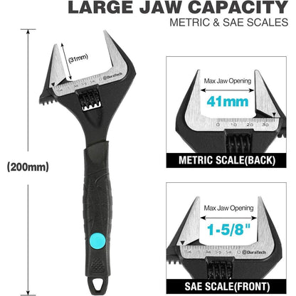 Verstellbarer Rollgabelschlüssel 200mm CR-V Stahl