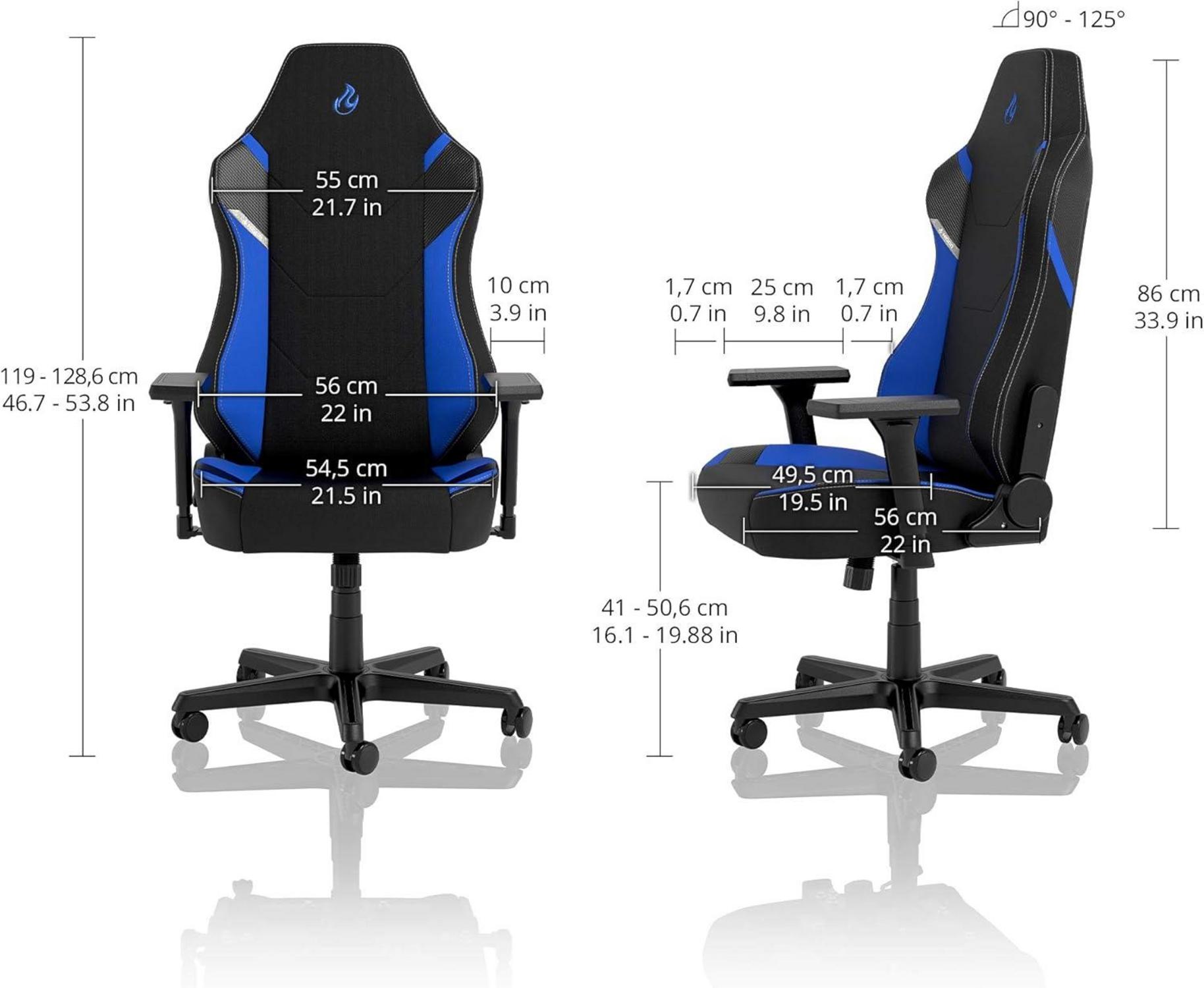 Gaming Stuhl Schwarz Blau Ergonomisch Bürostuhl 135 kg