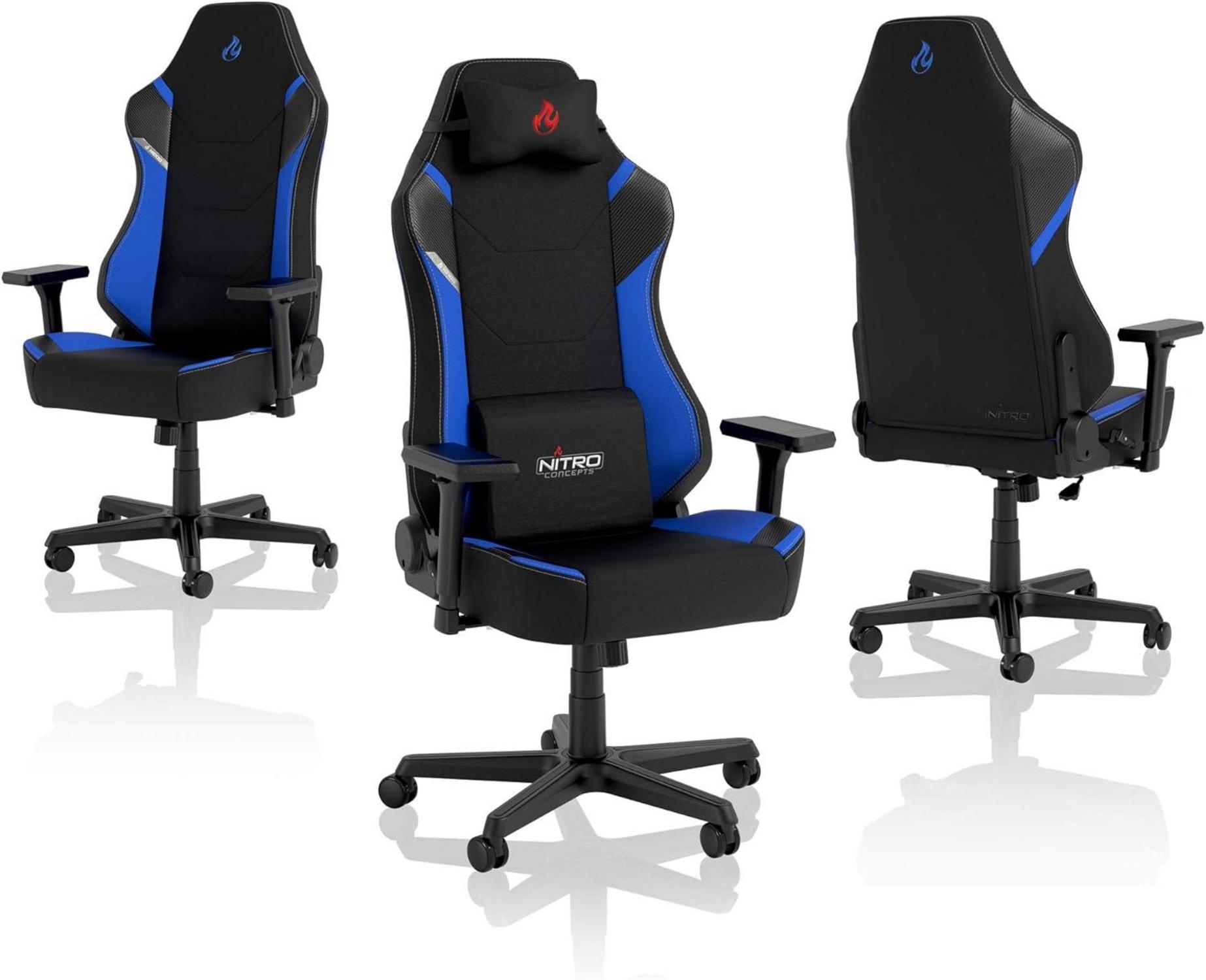 Gaming Stuhl Nitro Concepts X1000 Bürostuhl Ergonomisch Schwarz Blau
