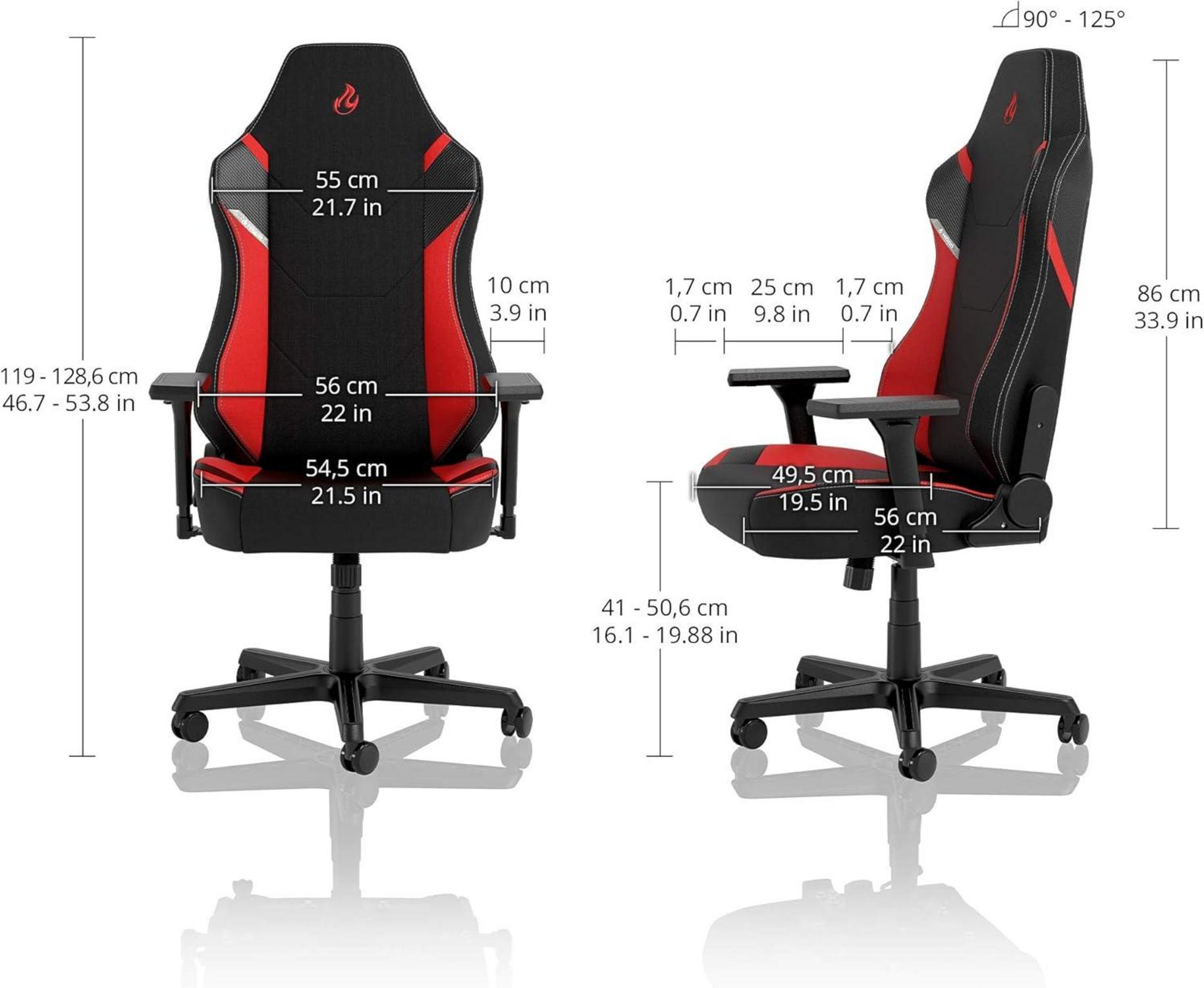 Gaming Stuhl X1000, Ergonomisch, Bürostuhl, Schreibtischstuhl, Schwarz/Rot