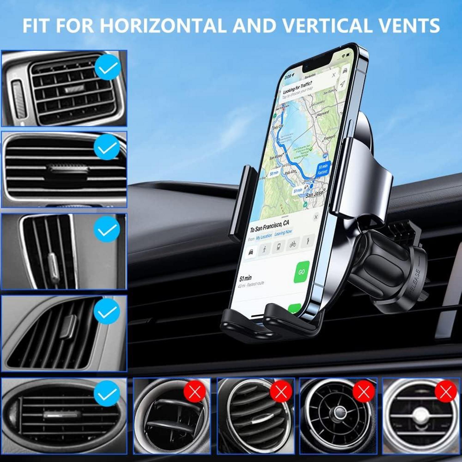 Miracase Handyhalterung Auto Lüftung 360° drehbar Silber