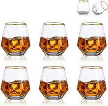 Diamond Whisky Glasses 6er-Set Gekipptes Scotchglas 300 Ml Whiskyglas