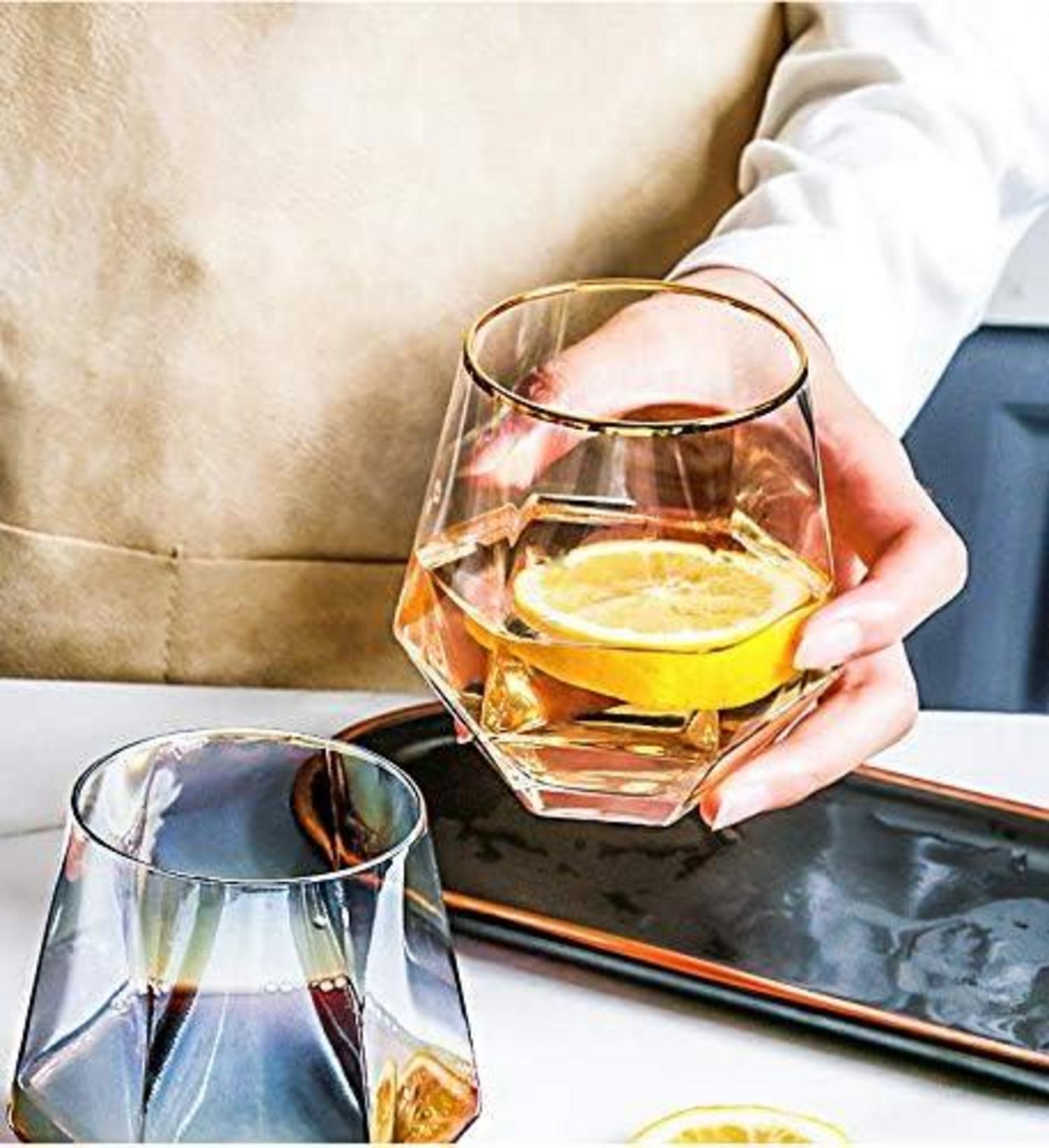 Diamond Whisky Glasses 6er-Set Gekipptes Scotchglas 300 Ml Whiskyglas