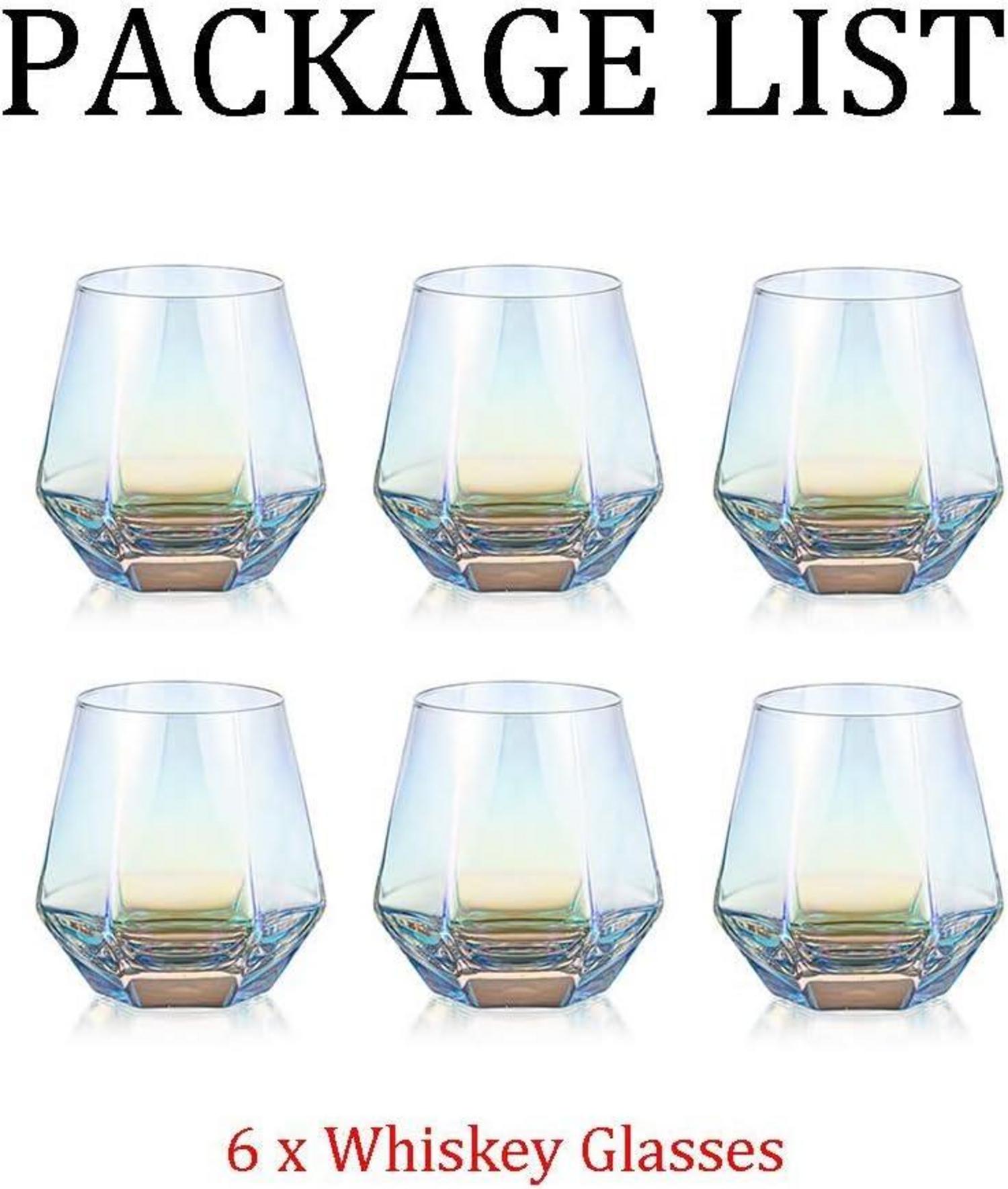 Diamond Whisky Glasses 6er-Set 300ml - Moderne Whiskygläser für Männer und