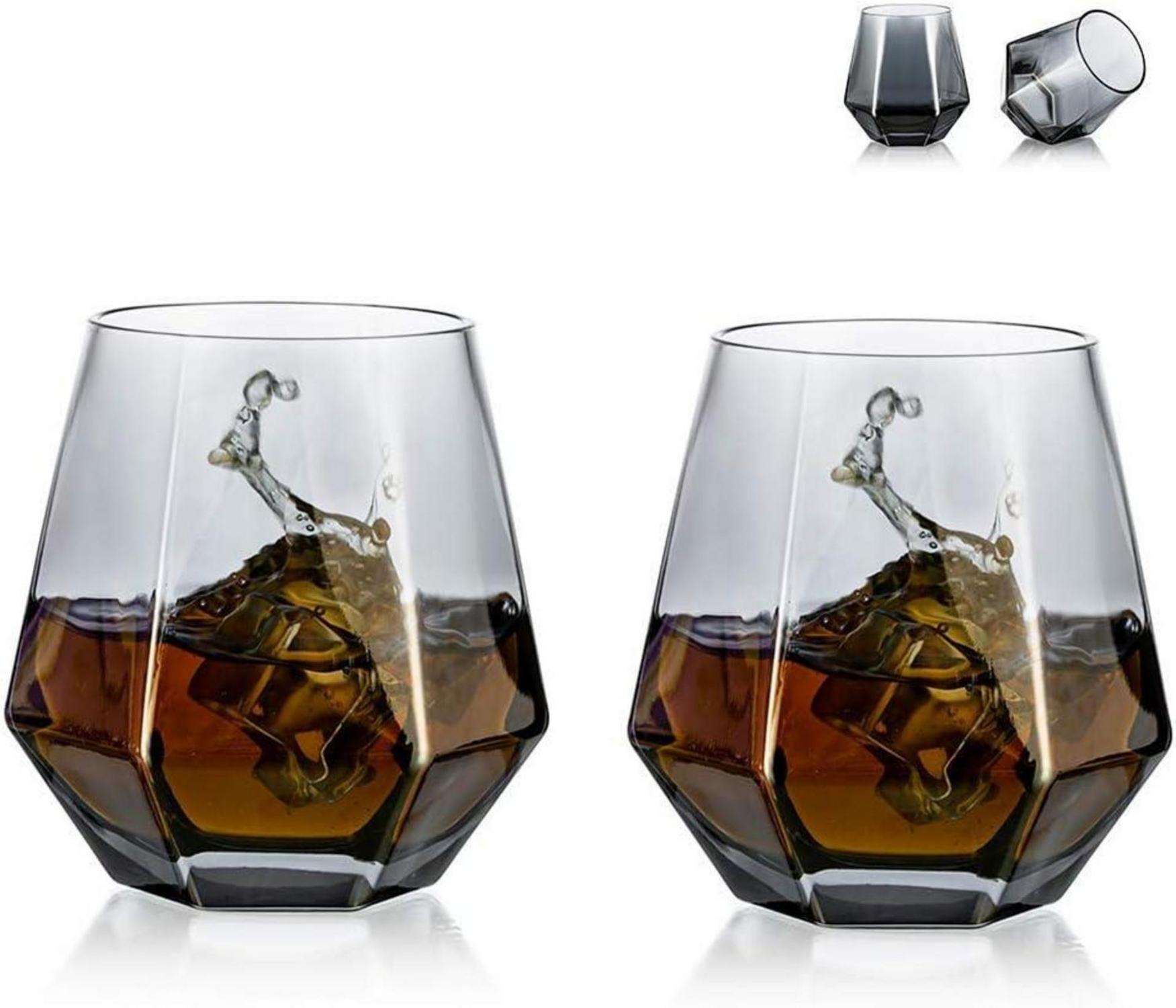Diamond Whisky Glasses 2er-Set Scotchglas 300 Ml Moderner Look Männer