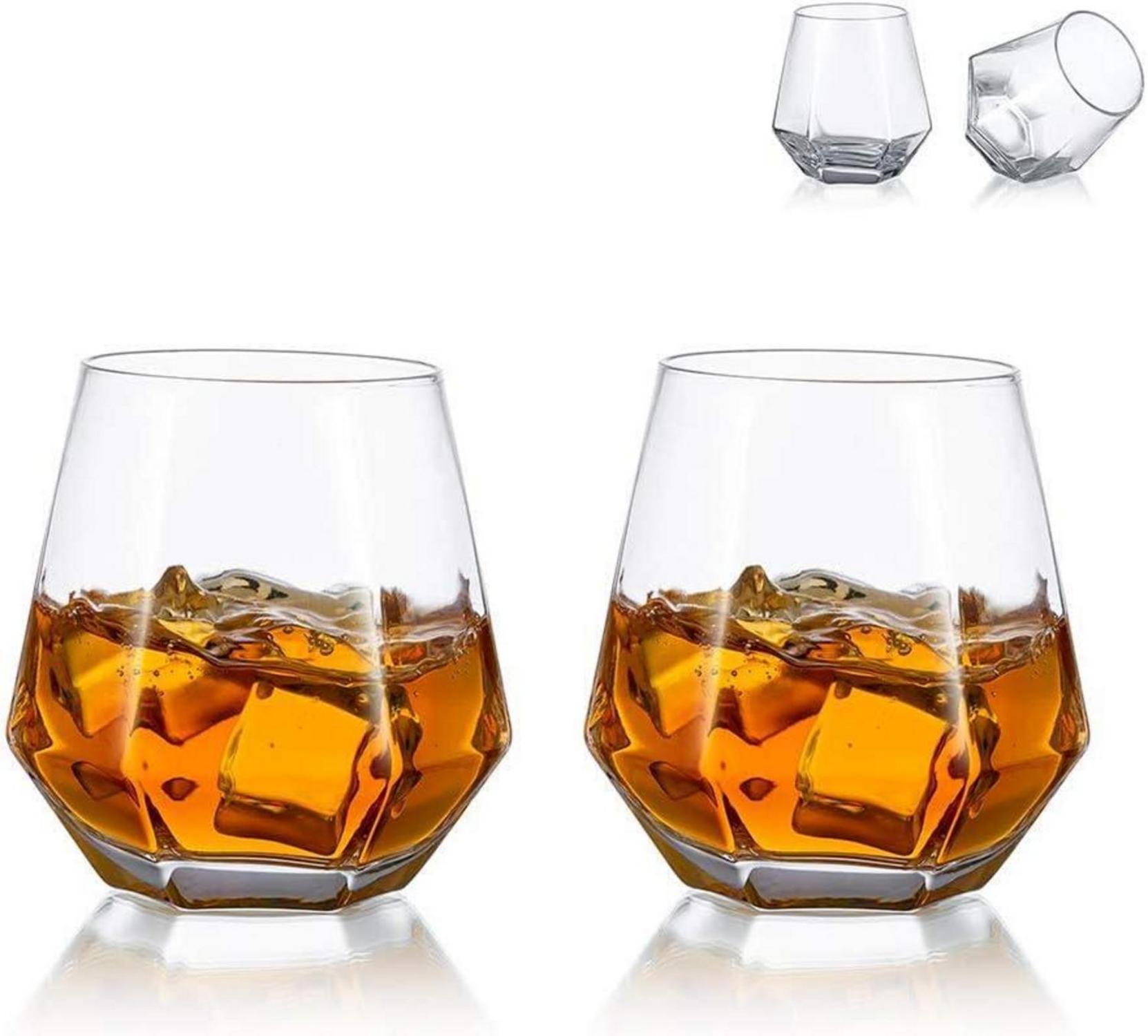 Diamond Whisky Glasses 2er-Set Scotchglas 300 Ml Moderner Look Männer