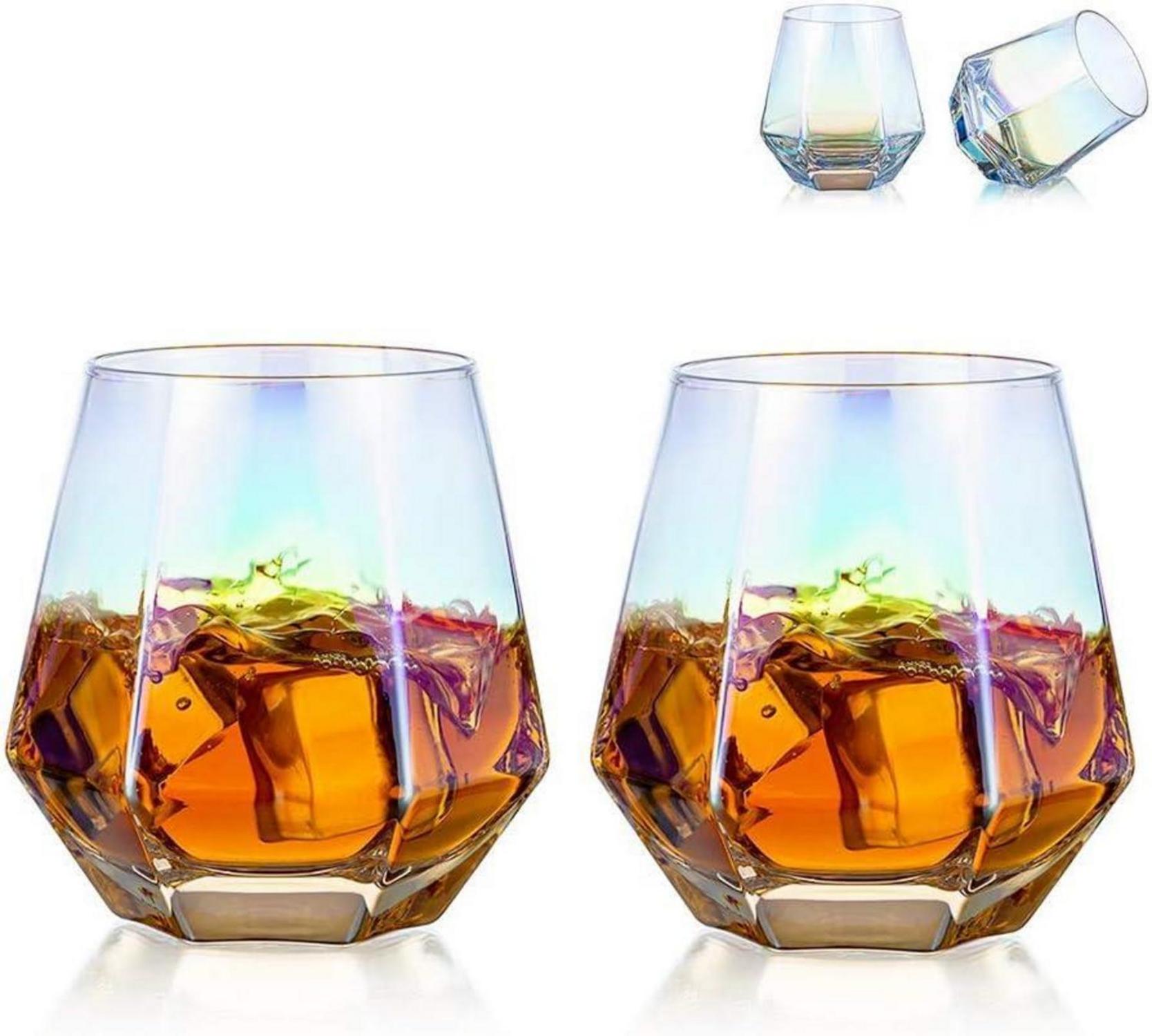 Diamond Whisky Glasses 2er-Set Gekipptes Scotchglas 300 Ml Moderner