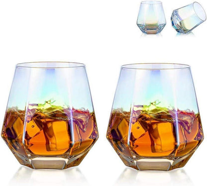 Diamond Whisky Glasses 2er-Set Gekipptes Scotchglas 300 Ml Moderner
