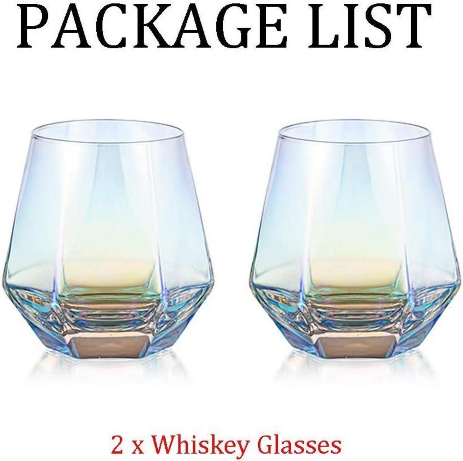 2er-Set Diamond Whisky Glasses 300 Ml Moderner Look Männer Frauen Papa Ehemann