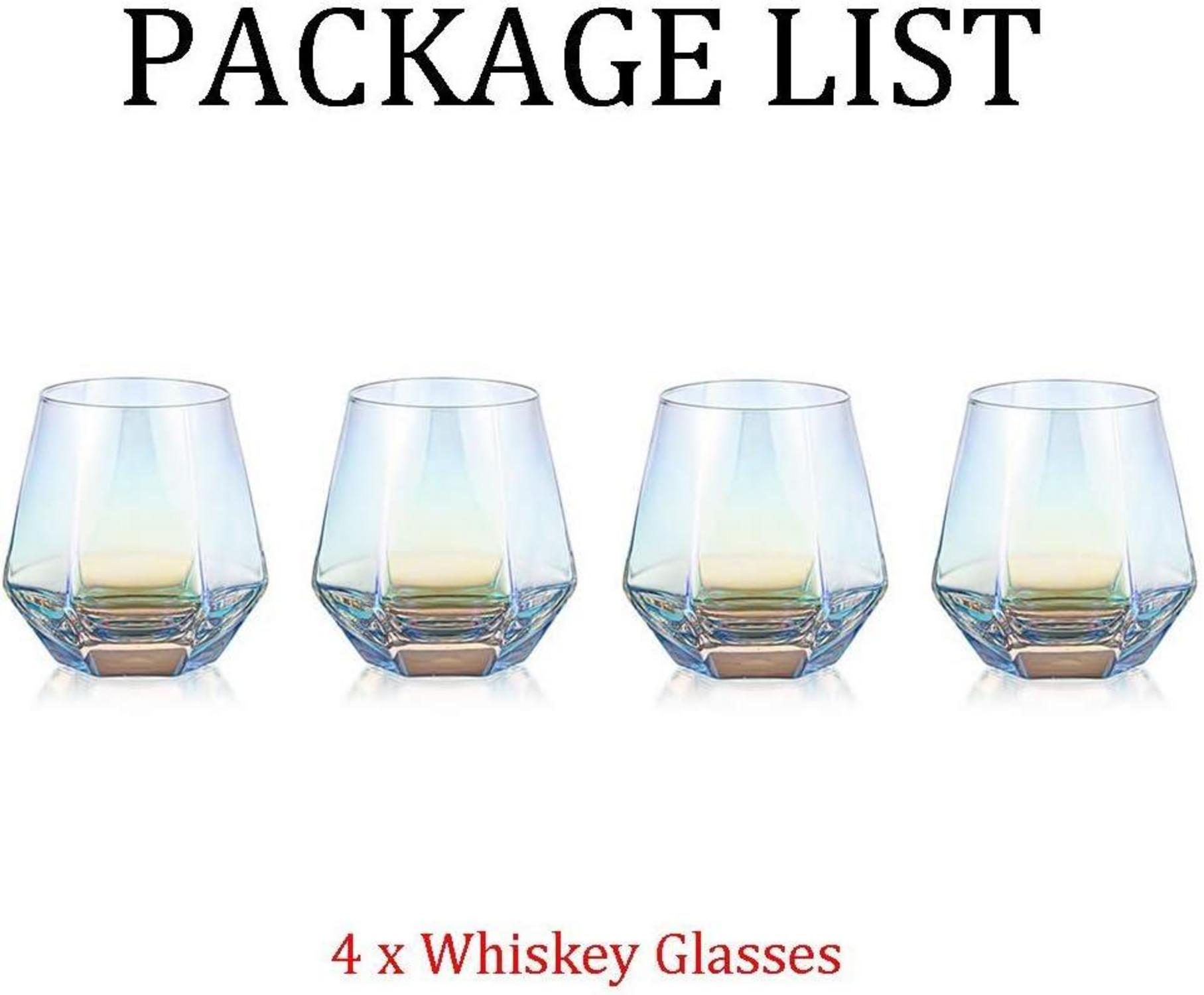 Whiskyglas Set 4er Gekipptes Scotchglas 300 Ml Moderner Look Männer Frauen