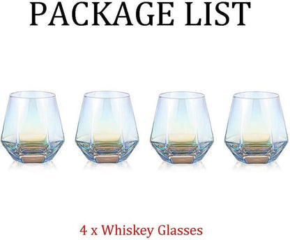 Whiskyglas Set 4er Gekipptes Scotchglas 300 Ml Moderner Look Männer Frauen