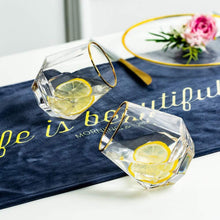 Diamond Whisky Glasses 2er-Set Moderner Look 300 Ml Goldrand