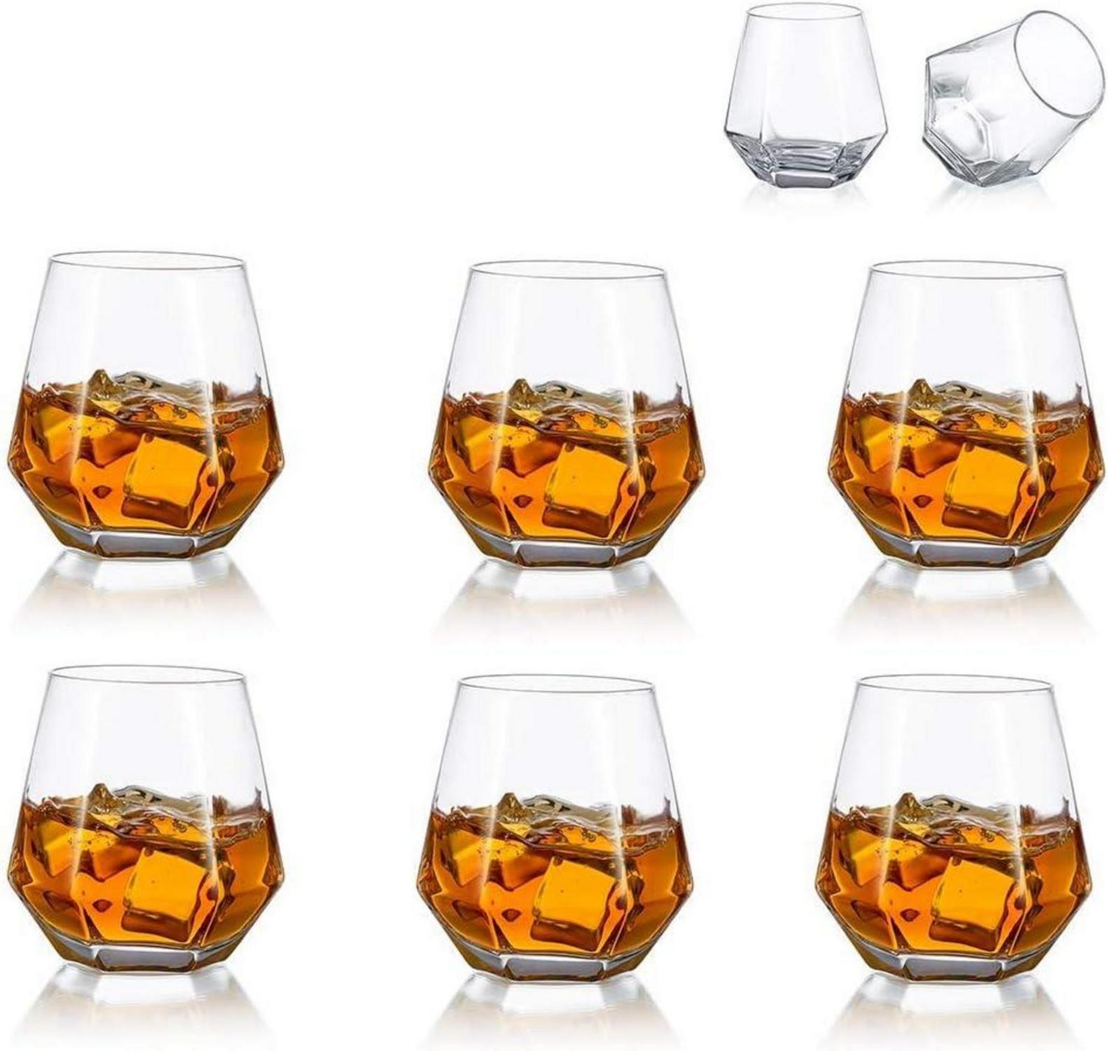 Diamond Whisky Glasses Set Scotchglas 300 Ml Modern Look Männer Frauen