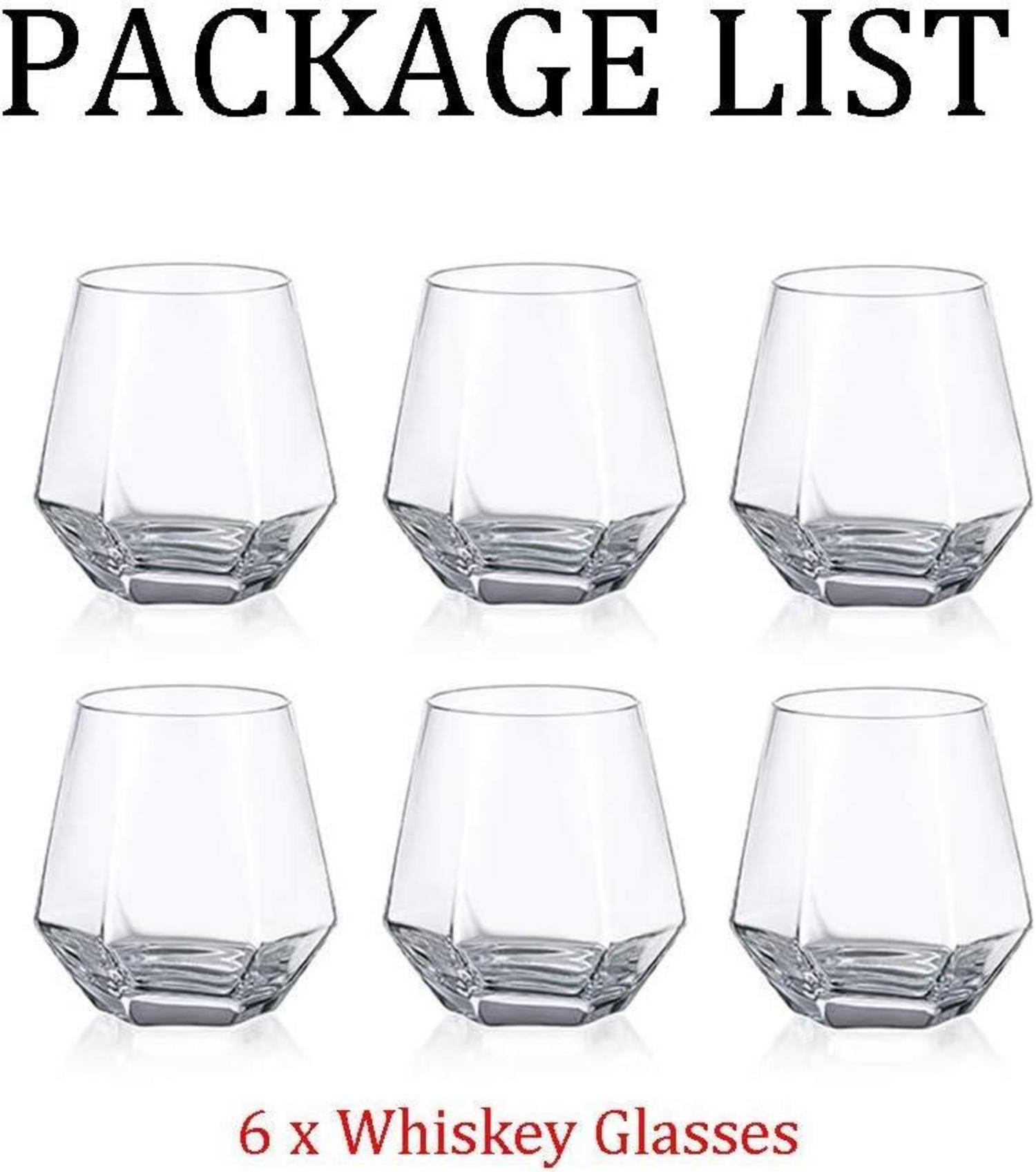 Whiskyglas Set 6 Stück Whiskey Tumbler 300ml Moderner Look für Männer Frauen