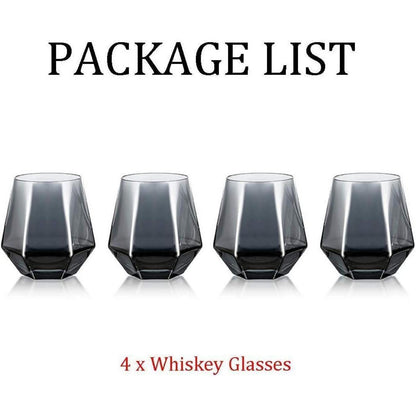Whiskygläser 4er-Set Rauchgrau Gekippt Geometrisch 300ml
