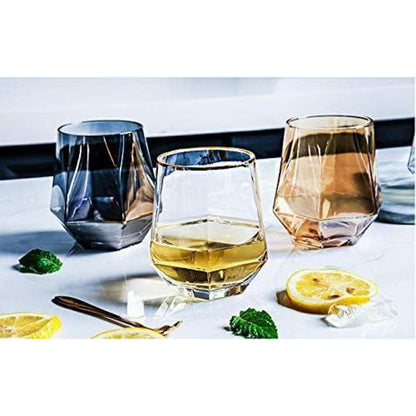 Whiskygläser 4er-Set Rauchgrau Gekippt Geometrisch 300ml