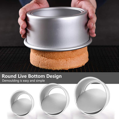 3er Kuchenform Set Eloxiertem Aluminium Antihaft 13.7cm/19.7cm/25cm