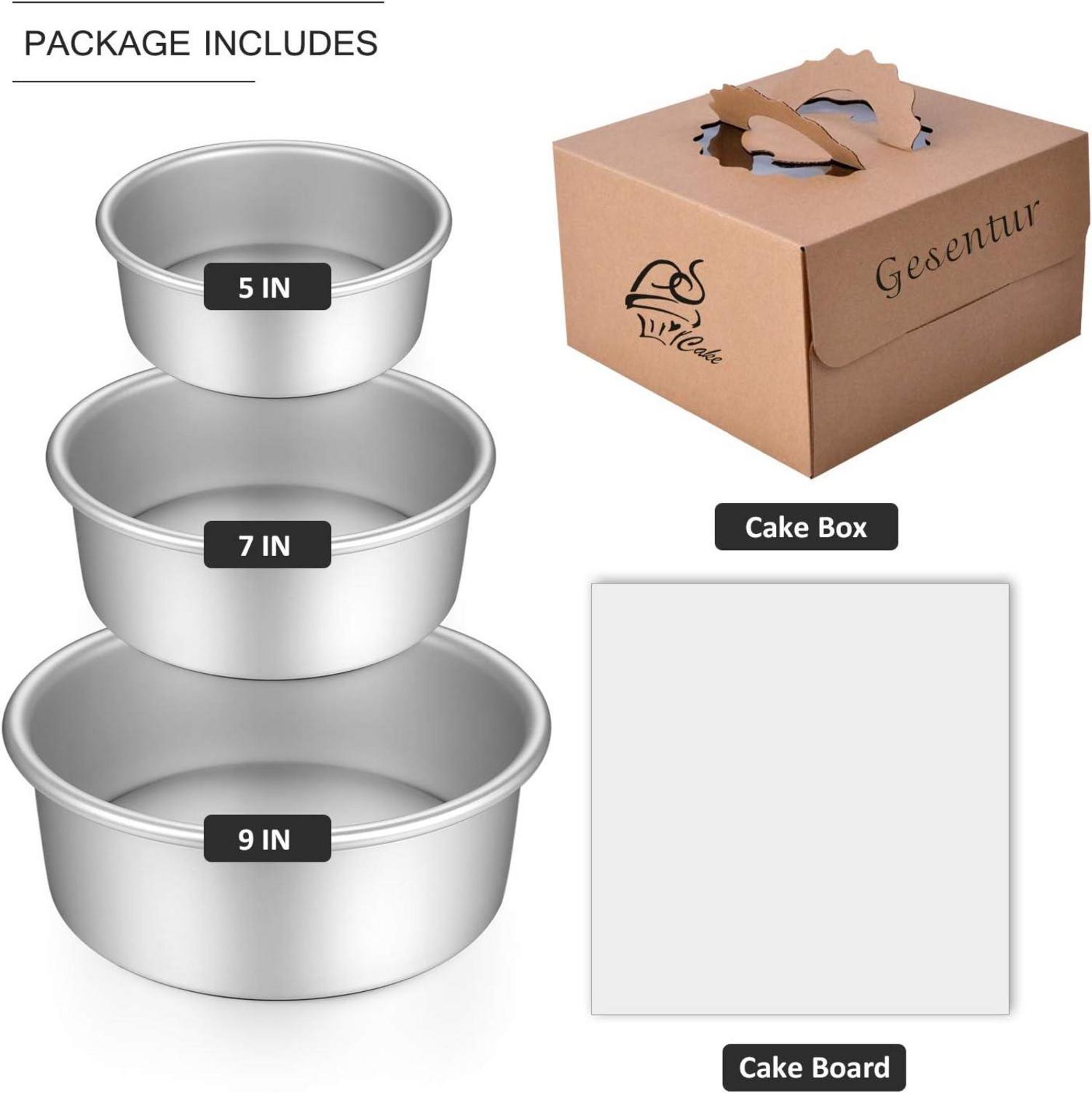 Kuchenform Set Hochwertiges Aluminium Antihaft 3 Größen 13.7cm/19.7cm/25cm