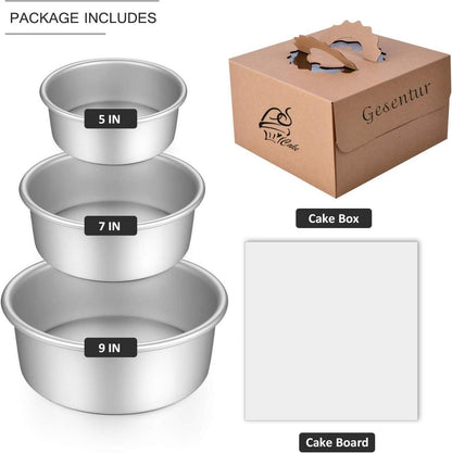 Kuchenform Set Hochwertiges Aluminium Antihaft 3 Größen 13.7cm/19.7cm/25cm