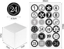 Adventskalender zum Befüllen 24 Stück mit Zahlenaufklebern