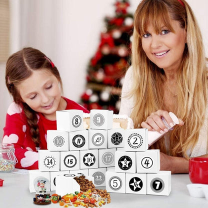Adventskalender DIY Weiß 24 Geschenkboxen Weihnachten 2024